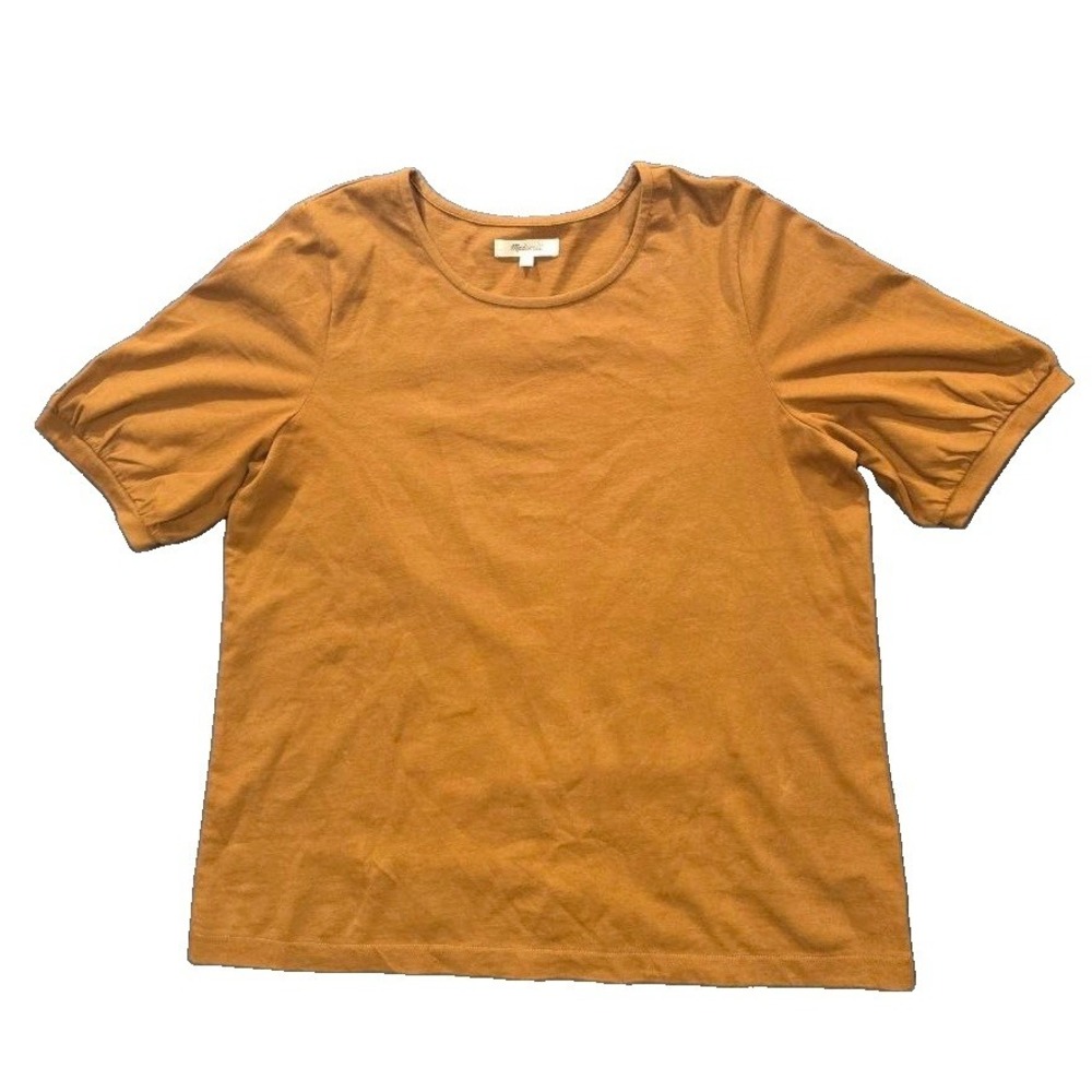 MADEWELL GOLD Top PULLOVER Crew Cotton SHORT SLEEVE SZ M A011553